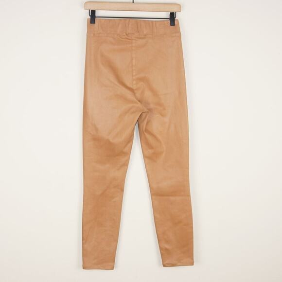 L'Agence Rochelle Coated Hazelnut Brown Pull On Jeans Womens Sz L / G - Picture 4 of 9